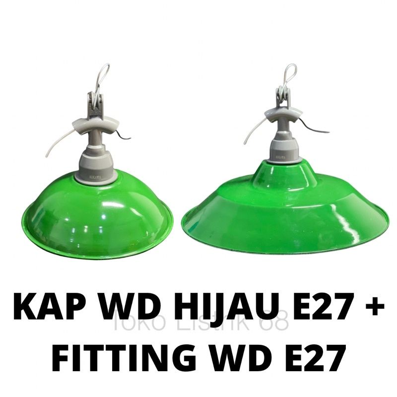 Jual Kap Wd Kap Lampu Hijau Mini Sedang Besar Fitting E27 Dan E40 Shopee Indonesia