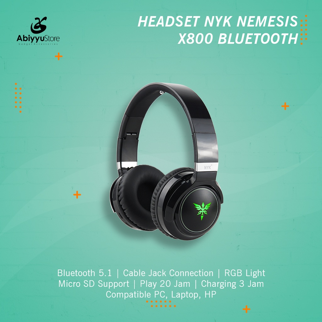 Jual Headset Bluetooth NYK Nemesis X800 Wireless Gaming Headphone PC ...