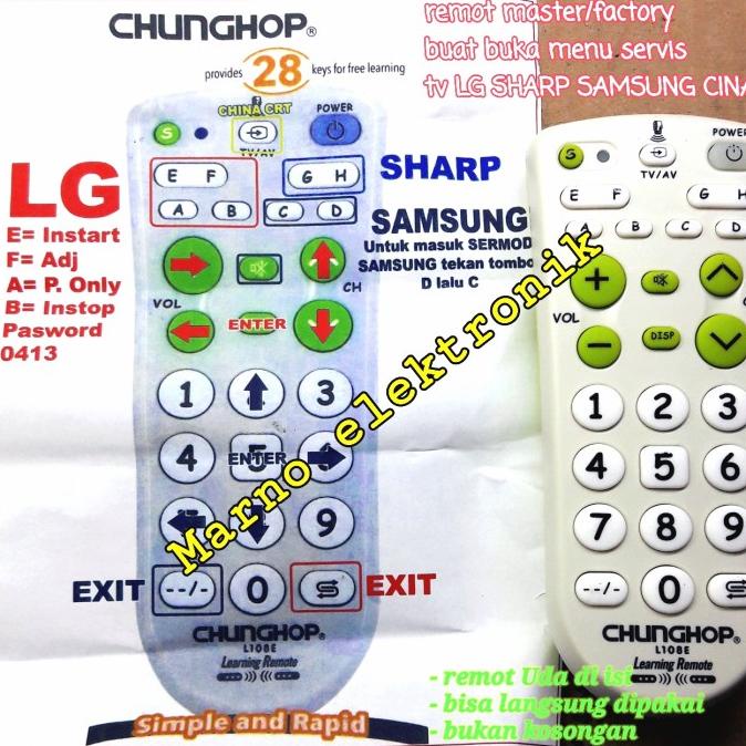 Jual REMOT MASTER REMOT SAKTI FACTORY SERMODE BUKA MENU SERVIS REMOT ...