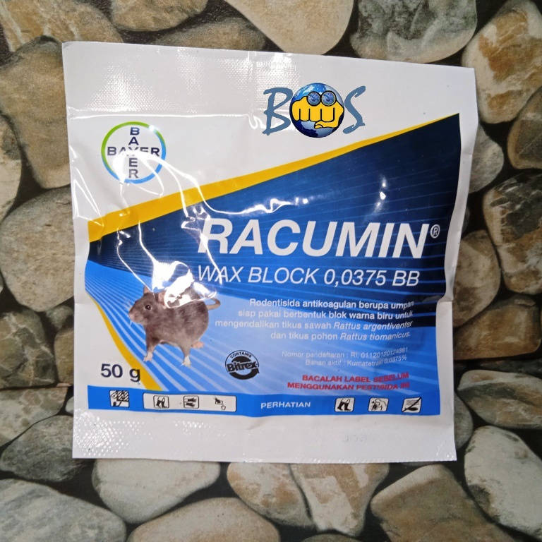 Jual Rodentisida Racumin Wax Block 50 gram Racun Tikus Ampuh Bayer ...