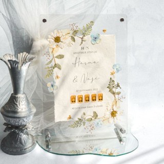 Jual Mahar Frame A4-BACKGROUND akrilik bingkai pernikahan acrylic