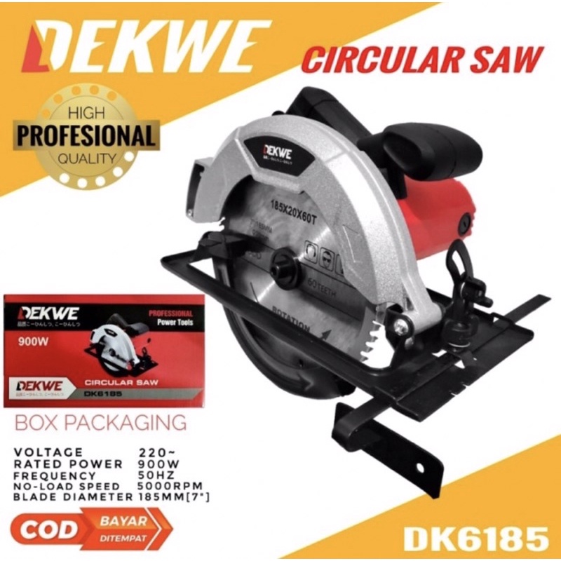 Jual Dekwe DK6185 Mesin circular saw 7 inch potong kayu Shopee