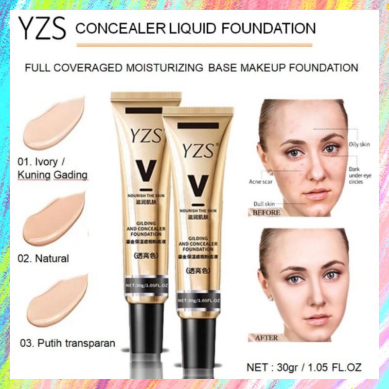 Jual YZS Original Gilding And Concealer Liquid Foundation Moisturizing