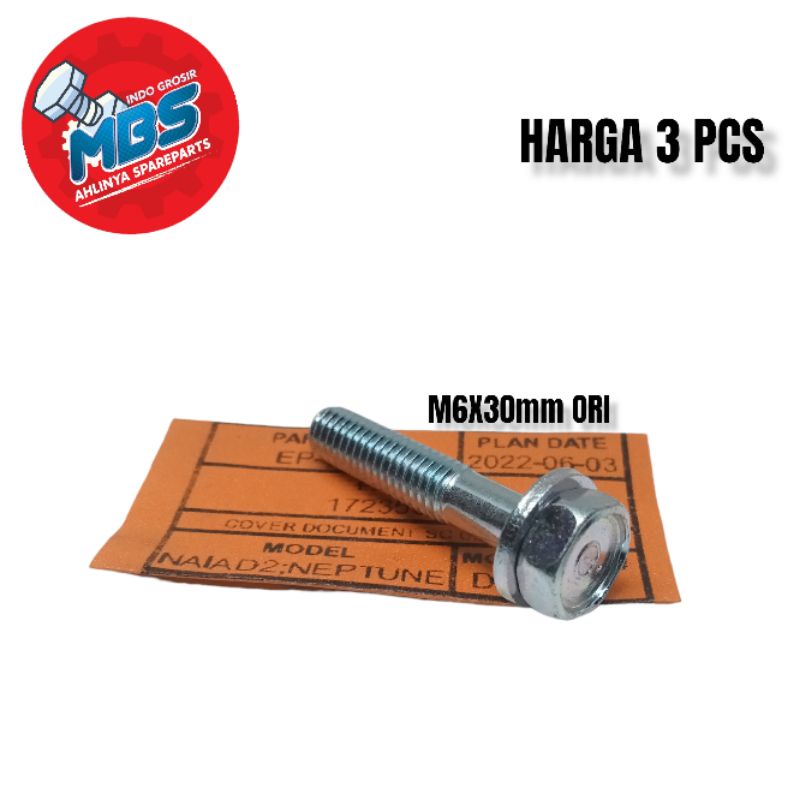 Jual 3pcs BAUT Dudukan radiator honda pcx adv vario m6 x 30 kunci 10 ...