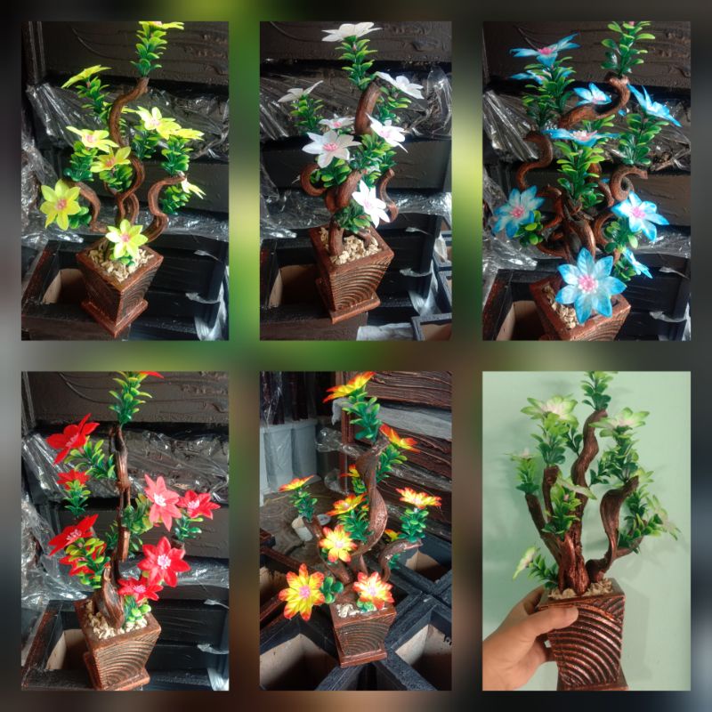 Jual TANAMAN PAJANGAN ARTIFICIAL+POT DEKORASI // POHON BONSAI LENGKAP