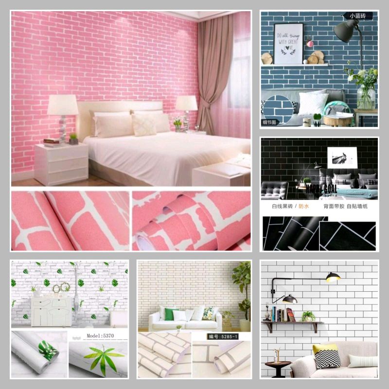 Jual COD ( BAYAR DI TEMPAT ) Wallpaper Sticker Dinding Motif BatuBata