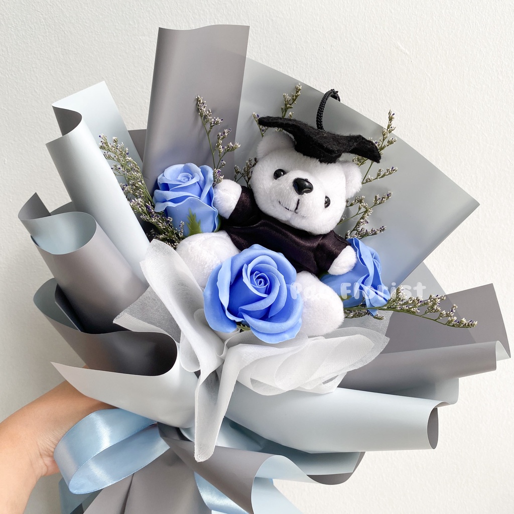 Jual PAO FLORIS Teddy Graduation + 3Pcs Soap Rose PAO FLORIST / Bunga ...
