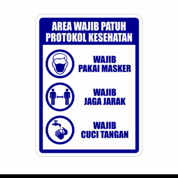 Jual Papan Plang Rambu Protokol Kesehatan Alumunium Plat | Shopee Indonesia