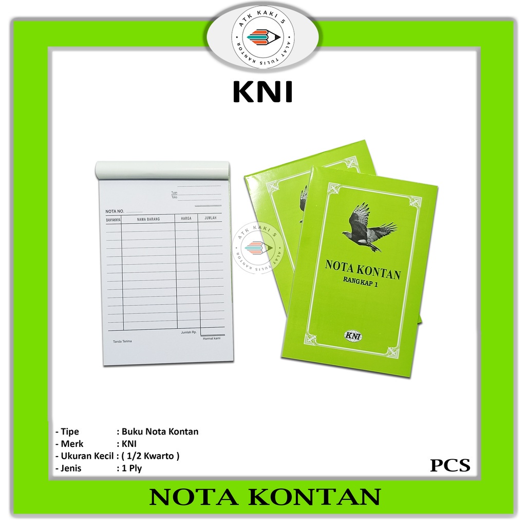 Jual KNI - Buku Nota Kontan Rangkap 1 Kecil - Pcs | Shopee Indonesia