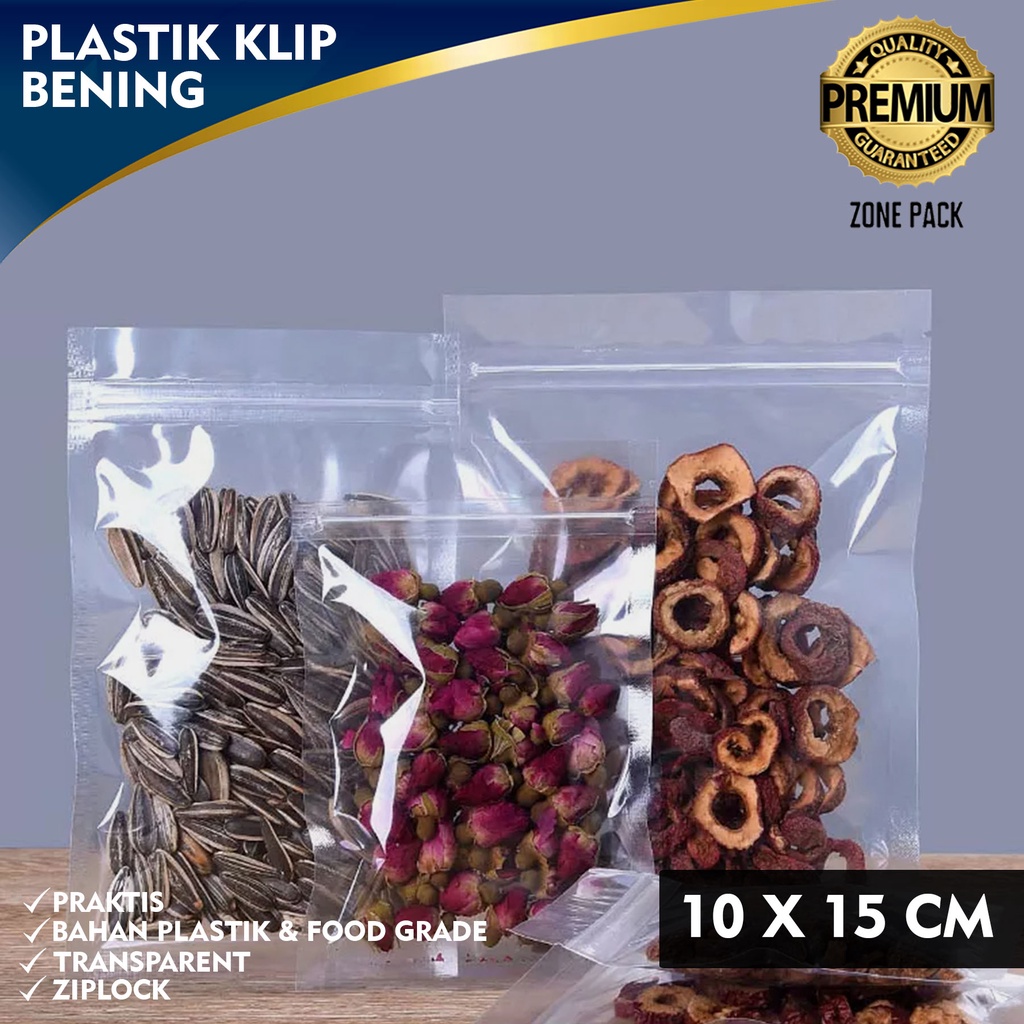 Jual Plastik Klip Bening 10x15cm Ziplock Flat Transparant Platik Klip Pp Bening Plastik 4330