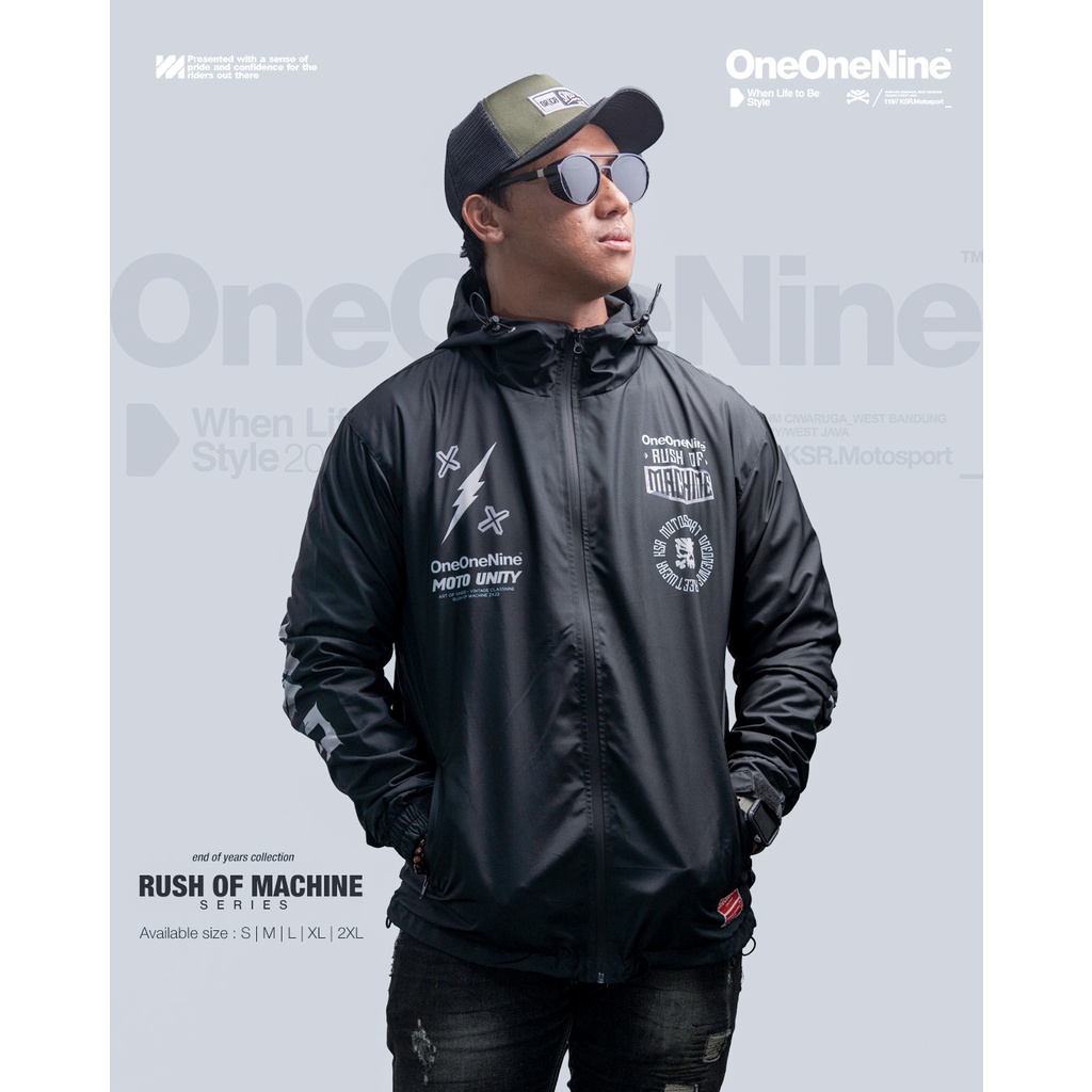 Jual KSR ONEONENINE - JACKET RUNNING RUSH OF MACHINE BLACK | Shopee ...