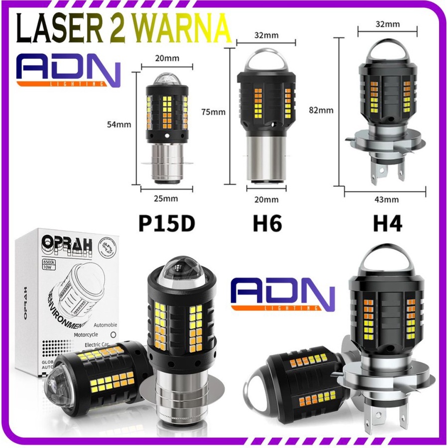 Jual LED LASER P15D H6 H4 2 warna ALIEN D2 Mobil Motor Original ADN ...