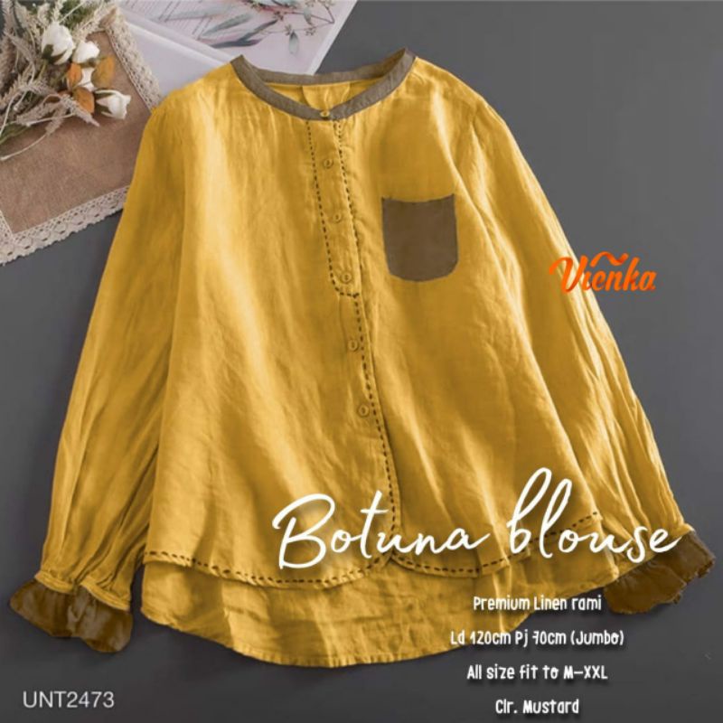Jual Botuna blouse katun linen jumbo ld 120 xxl | Shopee Indonesia