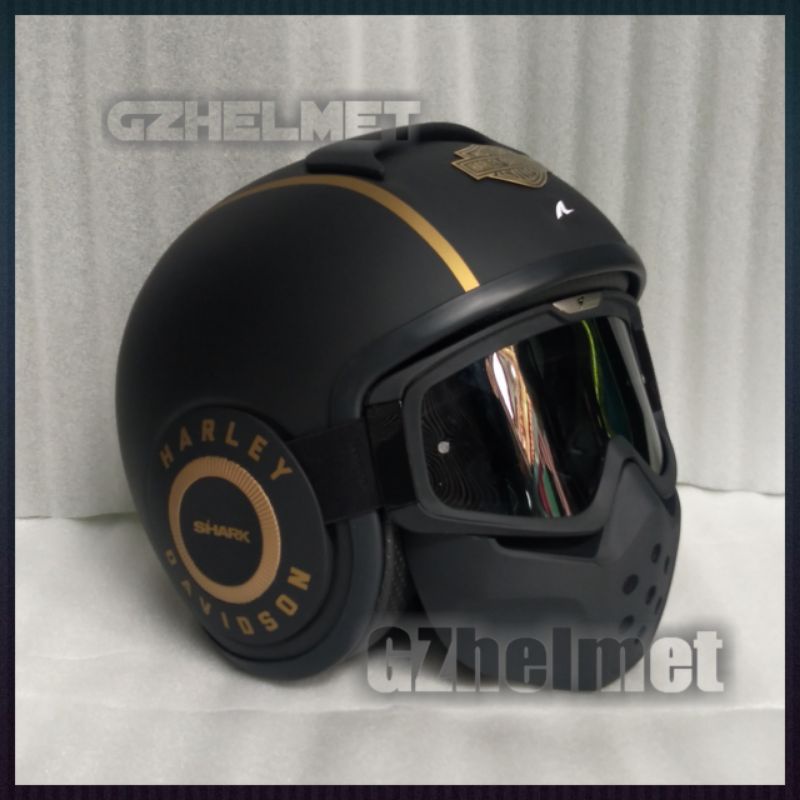 Jual helm harley davidson black gold matte....kombinasi bisa rubah