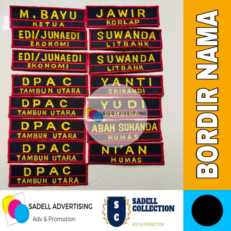 Jual Bordir Nama Nametag Kemeja Depan Belakang Shopee Indonesia