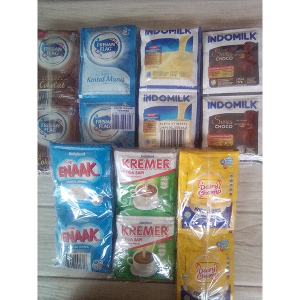 Jual susu kental manis sachet Bendera/ kremer/Enak/ indomilk/ Dairy