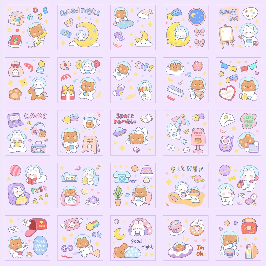 Jual Sticker Pack Deco Momo 100pcs Box & No Box 25pcs Aesthetic Untuk ...