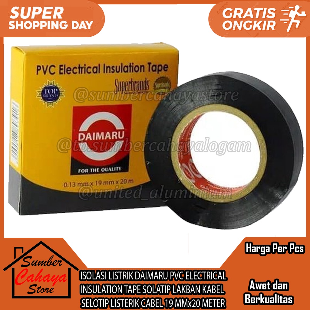 Jual Isolasi Listrik Daimaru Pvc Electrical Insulation Tape Solatip