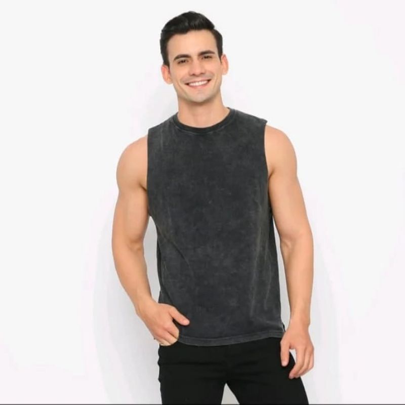 Jual Singlet Pria Muscle Cut Polos Muscle Tee / Baju Singlet Pria Polos ...