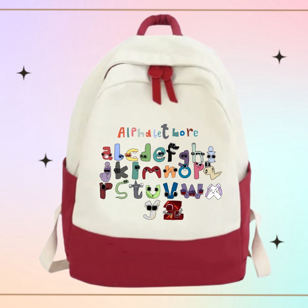 Jual TAS SEKOLAH BACKPACK ANAK SEKOLAH ALPHABET LORE Unisex (Free Nama) |  Shopee Indonesia