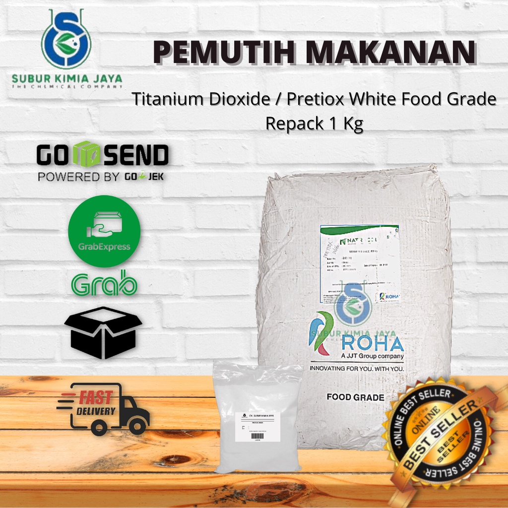 Jual Titanium Dioxide Food Grade / Pemutih Makanan / Pretiox White 1Kg ...