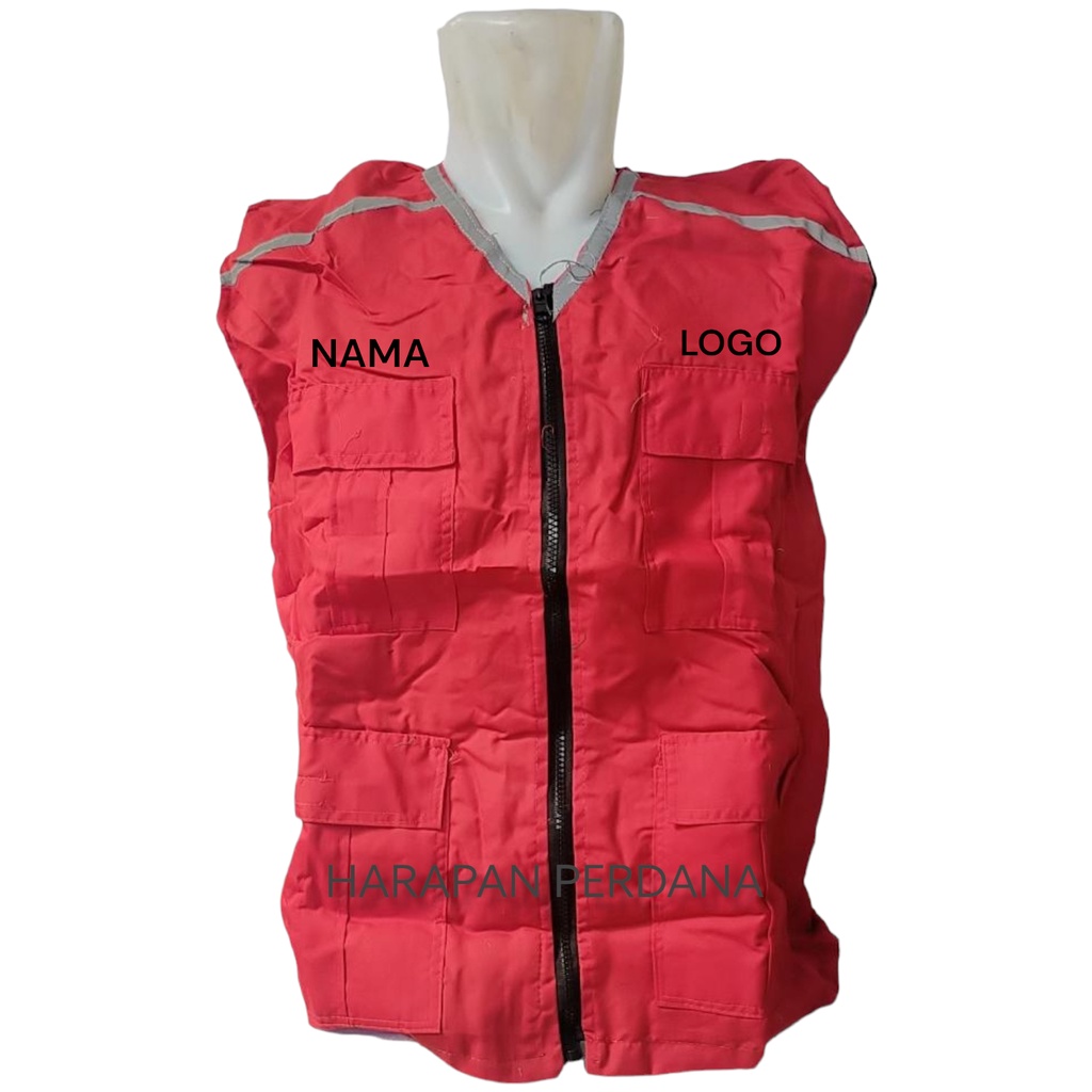 Jual Rompi Serbaguna Cargo Tactical Lapangan Warna Merah / Custom Logo ...