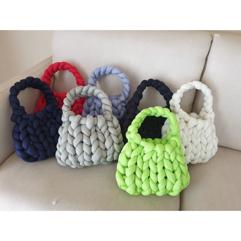 K-style Giant Chunky Plush Yarn Knitted Messenger Bag