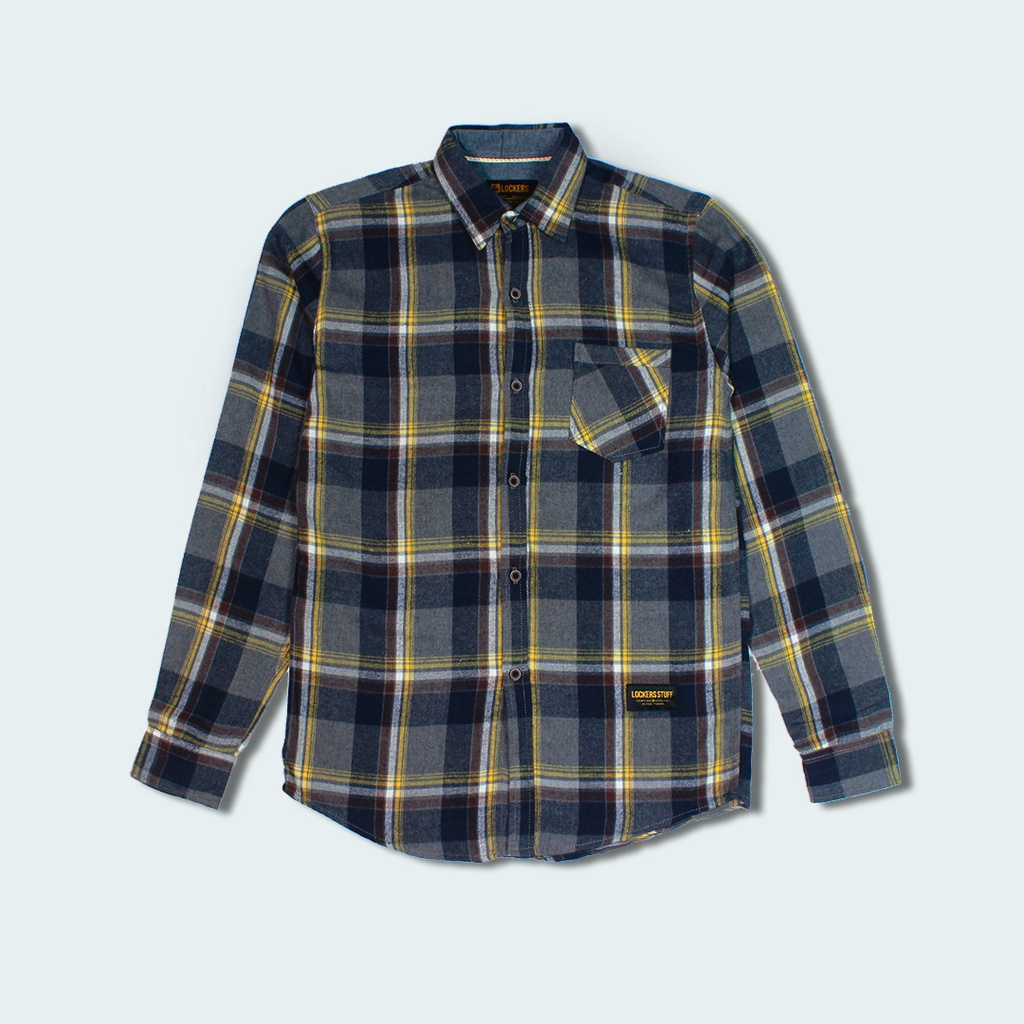 Jual Kemeja Flanel Pria Lengan Panjang Flannel Kotak-kotak Brand ...