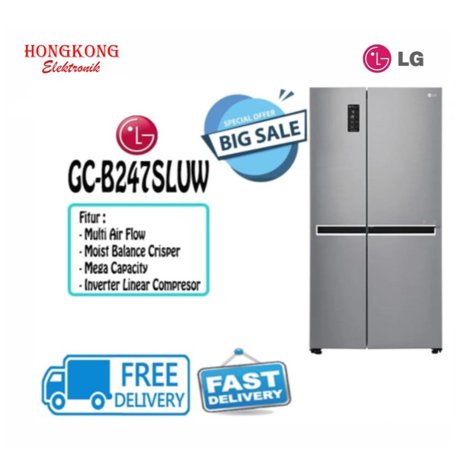 Jual LG REFRIGERATOR GC B247SLUW KULKAS LG INVERTER SIDE BY SIDE 687