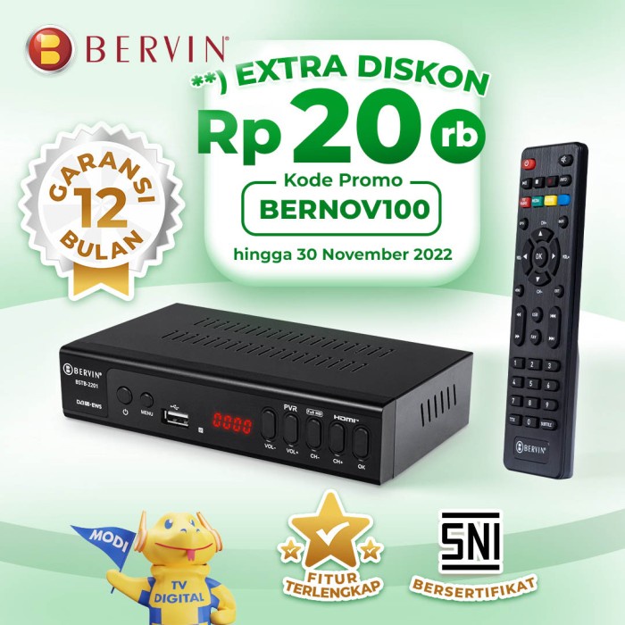 Jual SET TOP BOX TV DIGITAL DVB-T2 / ANTENA DIGITAL BERVIN ORIGINAL ...