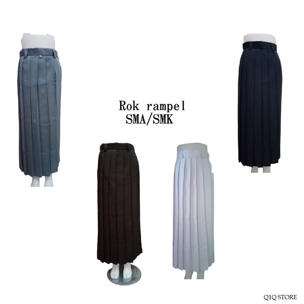 Jual ROK PANJANG Sekolah SMA/SMK Rok Rempel Perempuan Seragam Sekolah ...