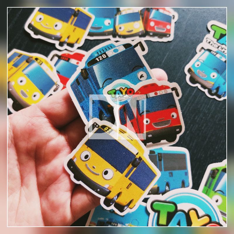 Jual Isi 14 Pcs Stiker Tayo Bus Sticker Glossy Karakter Kartun Tayo Bus