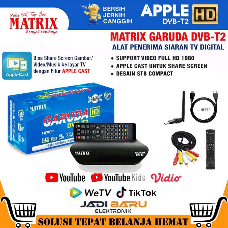 Jual MATRIX GARUDA DVBT2 SET TOP BOX TERDAFTAR DI KOMINFO GARANSI