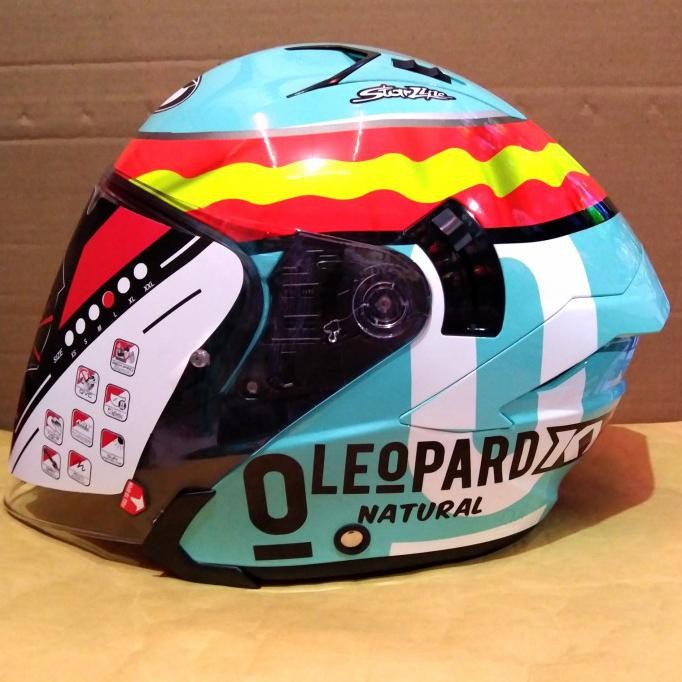 Jual HELM KYT NFJ JAUME MASIA REPLICA LEOPARD SPAIN HELM HALF FACE