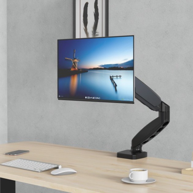 Jual Brack North Bayou Single Monitor Gas Spring Arm Mount Stand ...