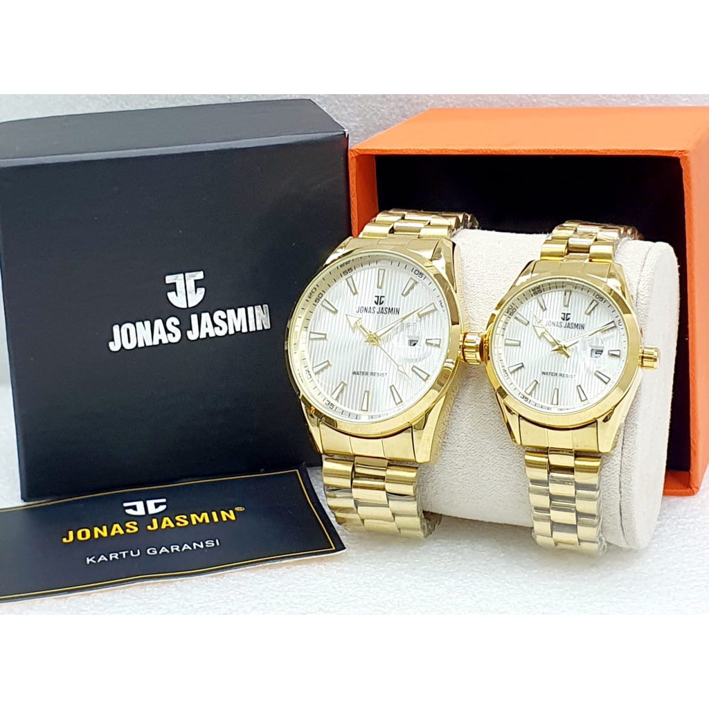 Jual Jam Tangan Couple Jonas Jasmin 3114 Analog Pria Wanita Rantai