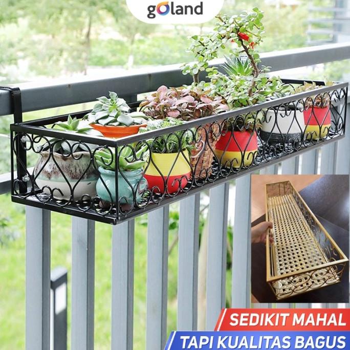 Jual Goland Railing iron frame Rak Gantung Rak Pot Tanaman Gantung ...