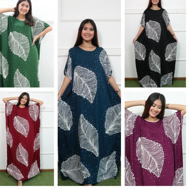 Jual Daster kalong jumbo motif daun - Hitam | Shopee Indonesia