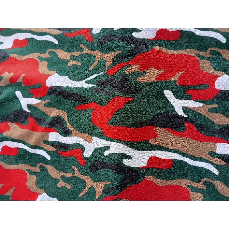 Jual Kain Loreng Laskar Merah Putih PE (Polyester) 30sk (Single Knit ...