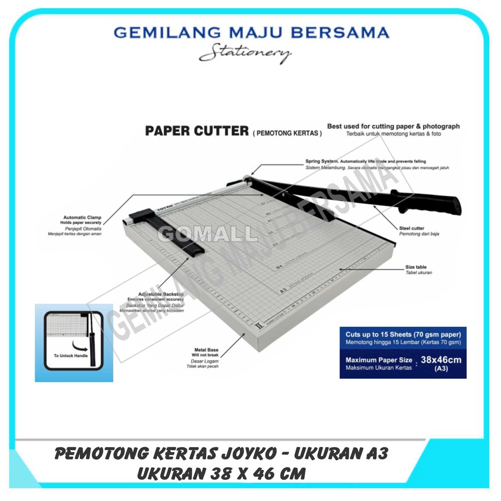 Jual Pemotong Kertas Paper Cutter Joyko Pc 3846 A3 Shopee Indonesia