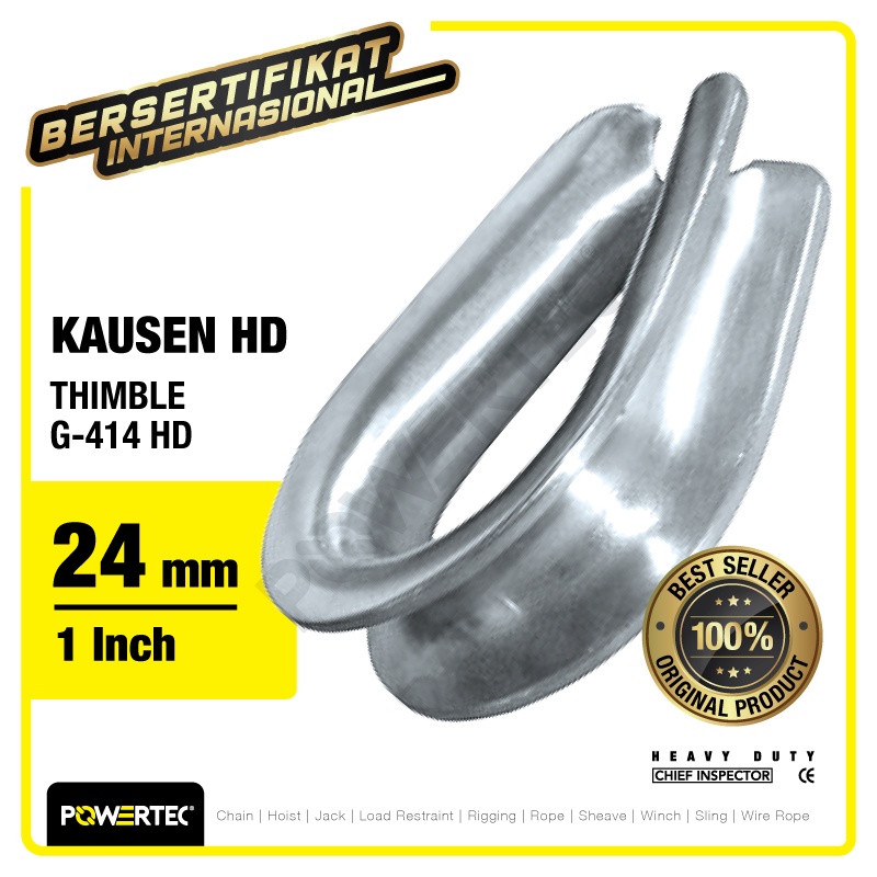Jual POWERTEC Thimble Wire Rope Kausen Sling G-414 HD 24mm - 1 ...