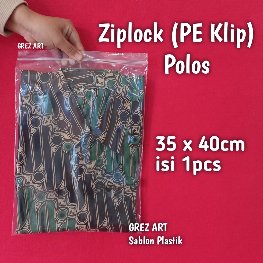 Jual Plastik Klip Ziplock 35x40 Isi 1pcs Plastik Baju Kaos Murah