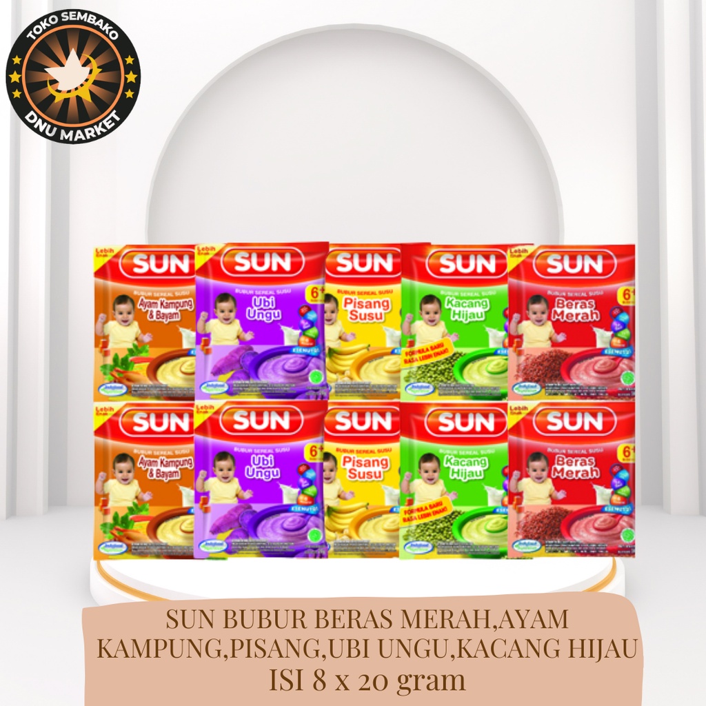 Jual Sun Bubur Sereal Susu Beras Merah Ubi Ungu Pisang Kacang Hijau