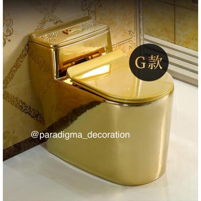 Closet Duduk Emas Closet Sultan Gold Mewah Luxury Gold Toilet Seat Closet Gold Duduk