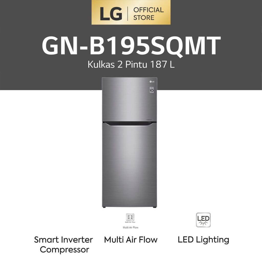 Jual LG Kulkas 2 Pintu GN B 202 SQIB (Smart Inverter) | Shopee Indonesia