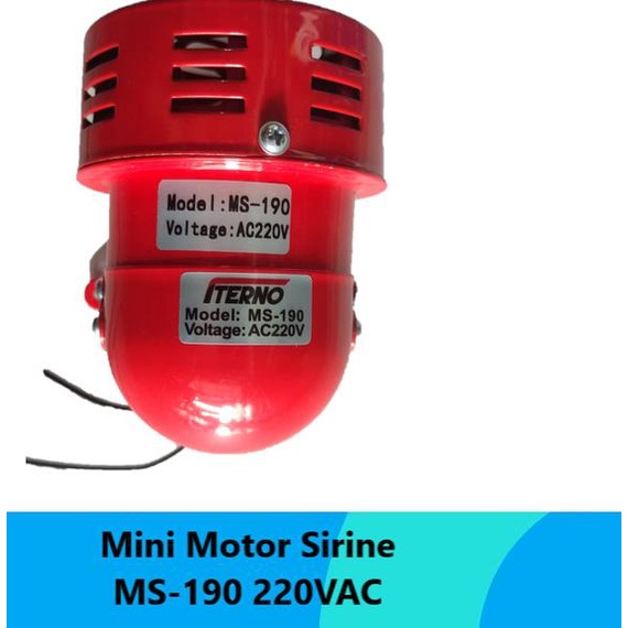 Jual Mini Motor Sirine Sirene MS-190 MS190 220VAC 12VDC 24VDC Iterno ...
