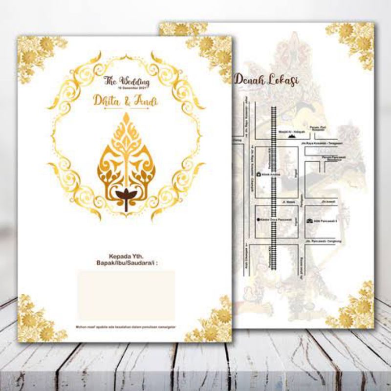 Jual Undangan Pernikahan Jawa/Batik - Tiana Gunungan Coklat Krem