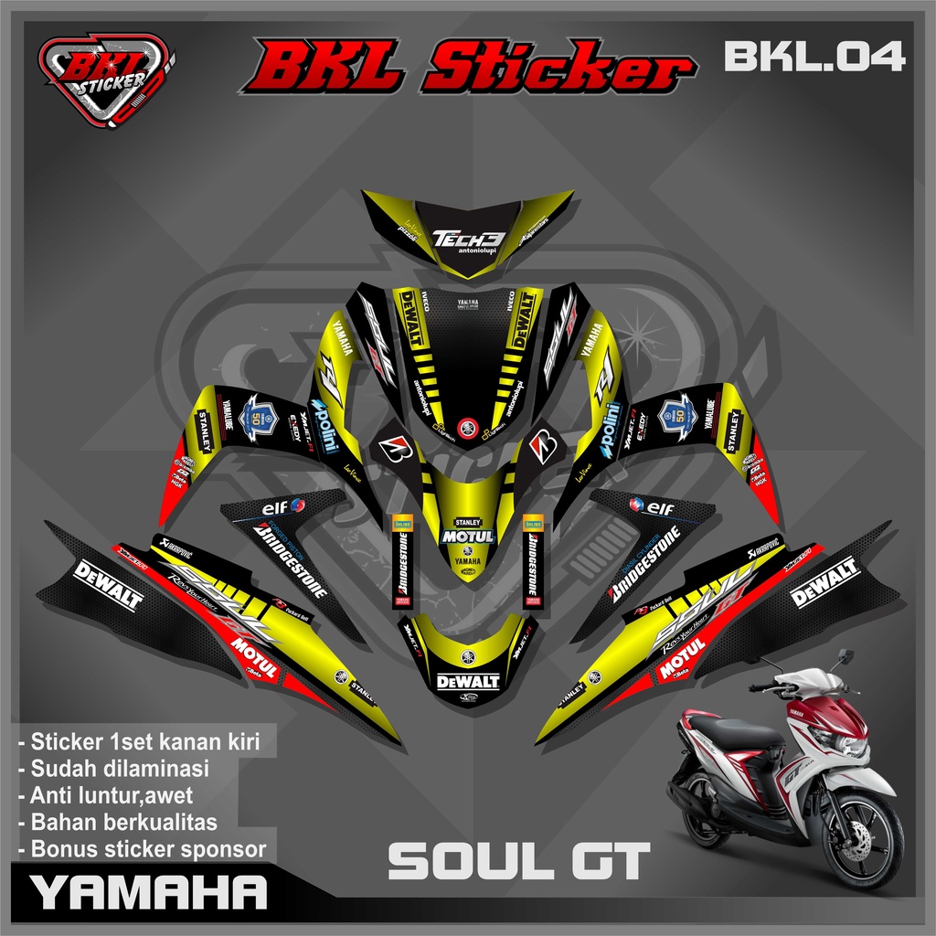 Jual Stiker Striping Decal Variasi Lis Soul Gt Full Body Desain Racing