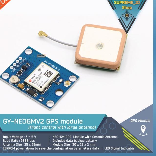 Jual GY-NEO6MV2 GPS Sensor Module | Arduino Raspberry pi | Shopee Indonesia