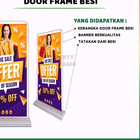 Jual Door Frame Banner/Standing Banner/Stand Frame 60x160 Stand Alas ...